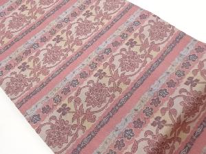 横段に花唐草模様織出し名古屋帯